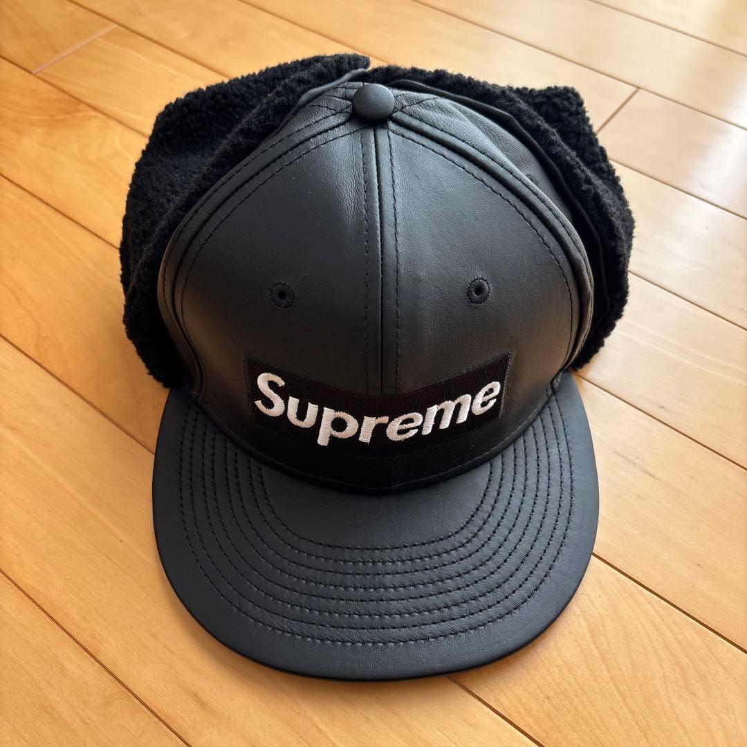 帽子 Supreme Leather Earflap Box Logo NewEra