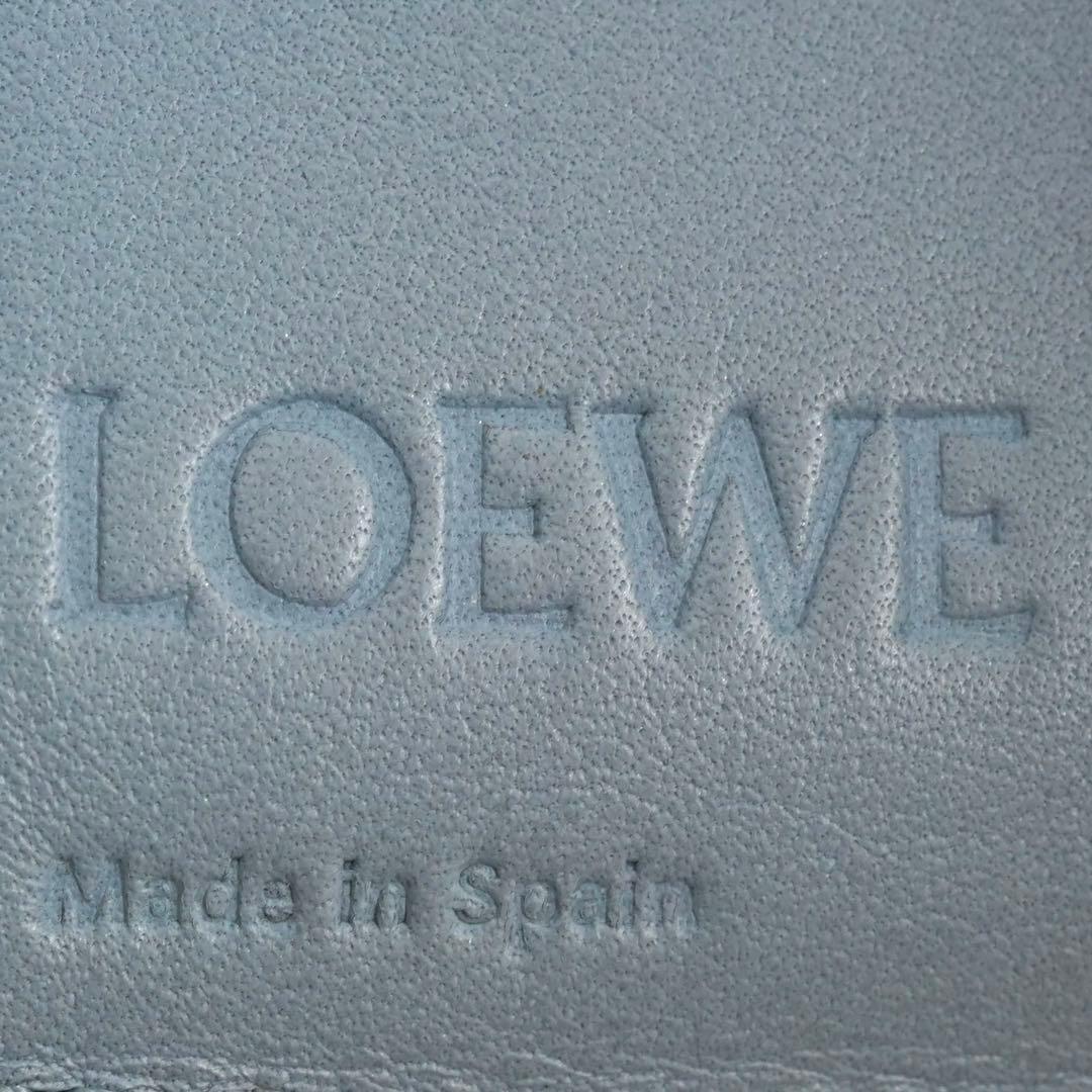 ✨新品未使用✨　LOEWE ミニ財布　バーティカルウォレット　アナグラム　水色