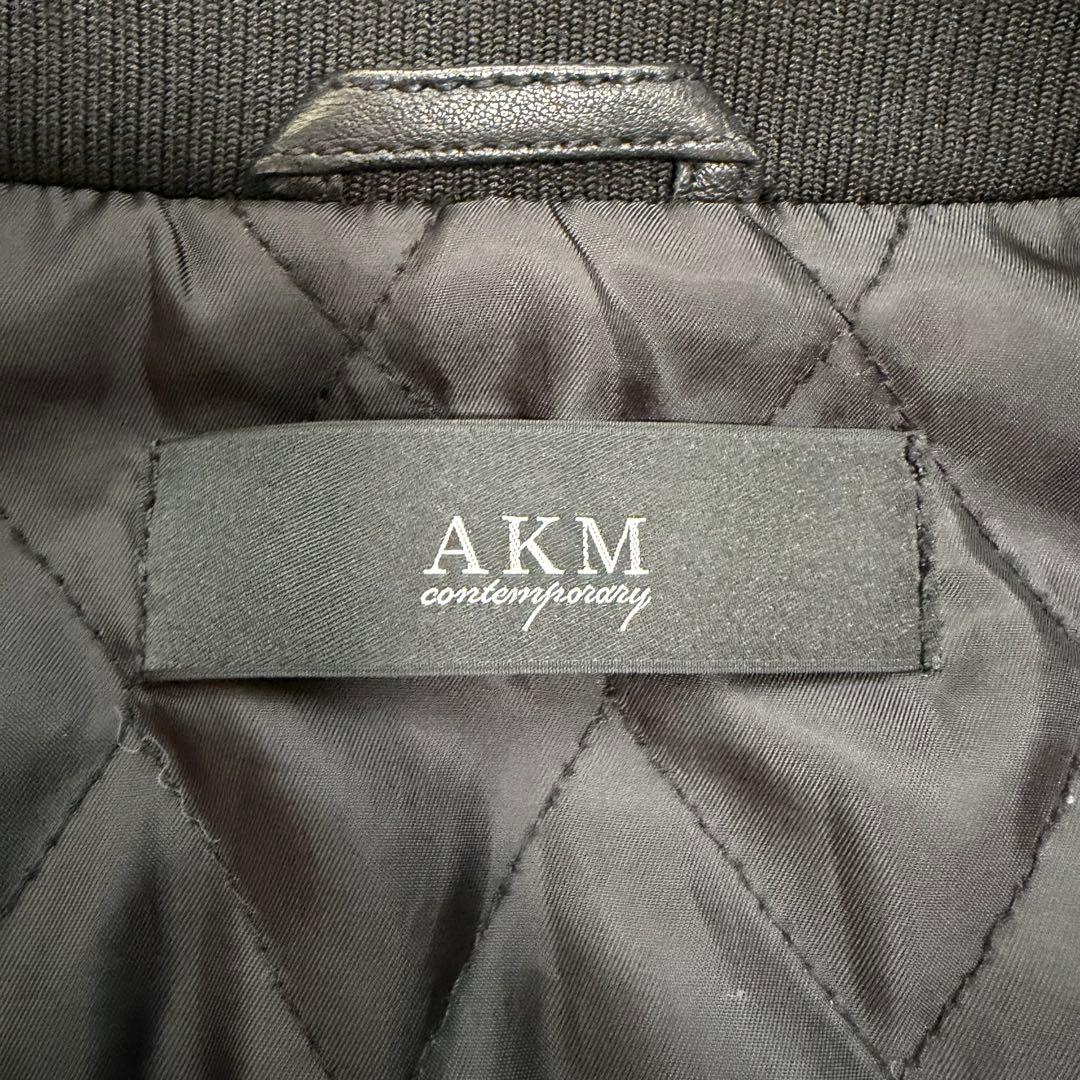 近年美品Lサイズ相当　AKM シングルライダースジャケット　羊革　キルティング