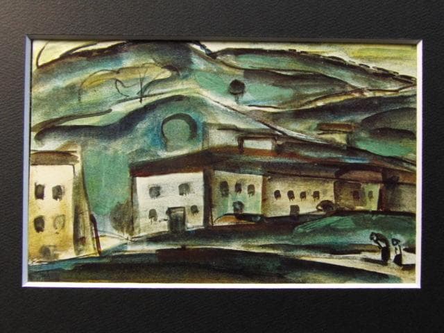 ルオー「風景」、希少画集画、新品高級額、額装付、状態良好、油彩 風景