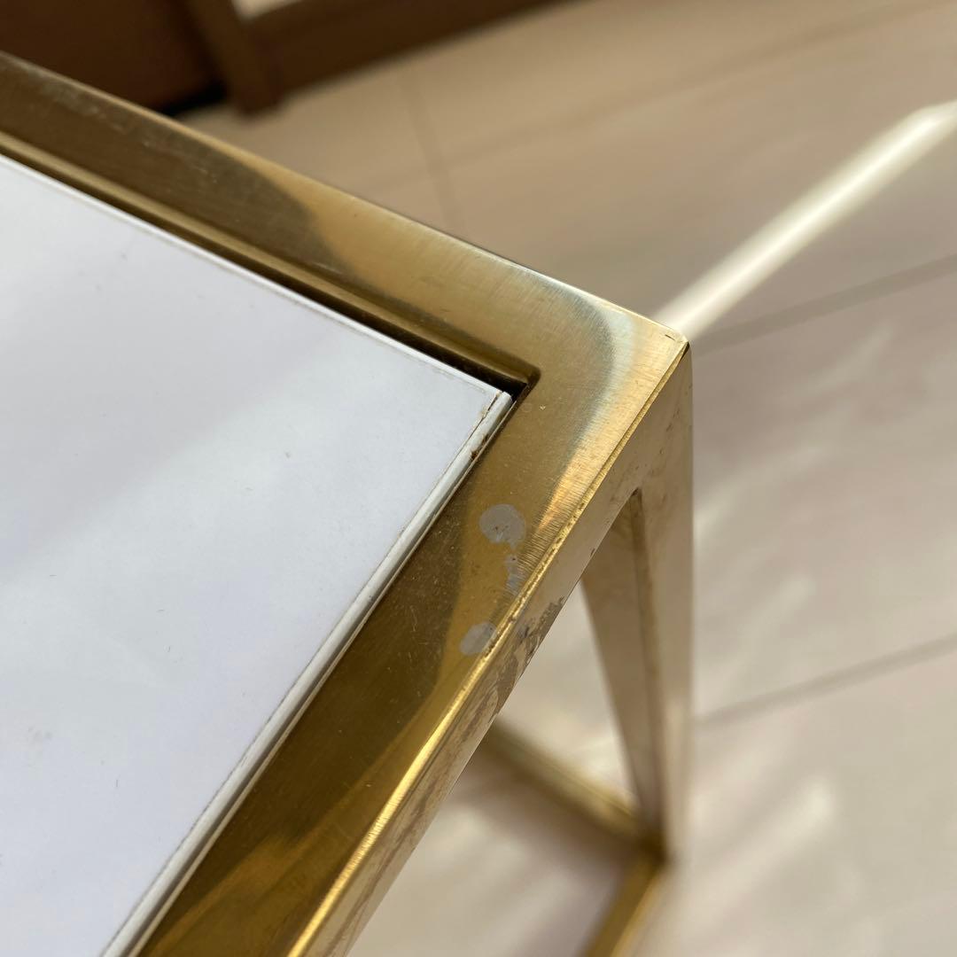 Francfrancフランフラン　レーヌ ネストテーブル S マーブル×ゴールド