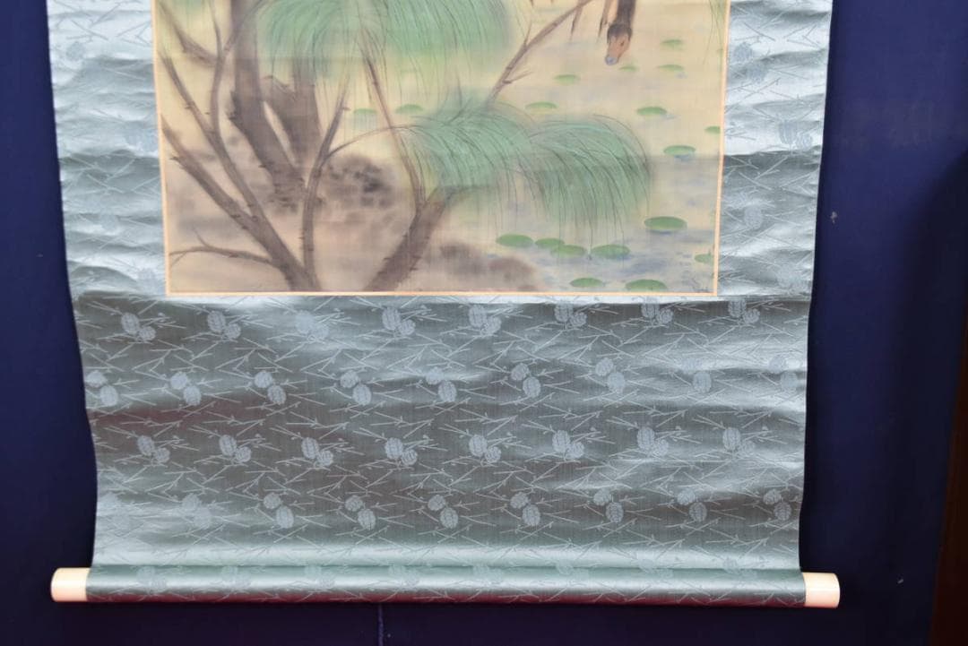 【真作】蝉耳/朝陽馬図/掛軸☆宝船☆AB-53