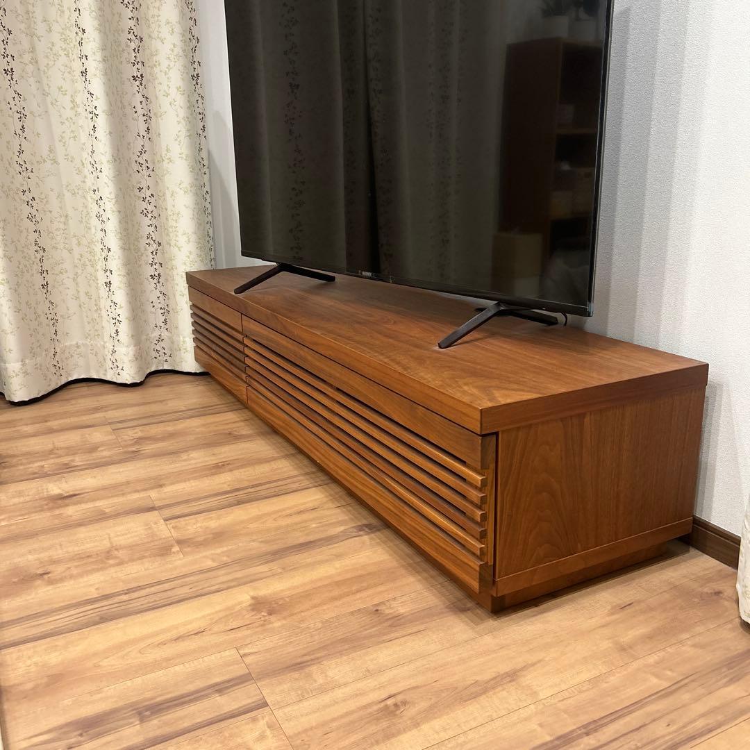 木製 スリットデザイン テレビ台　無垢材　ブラックチェリー　野中木工所