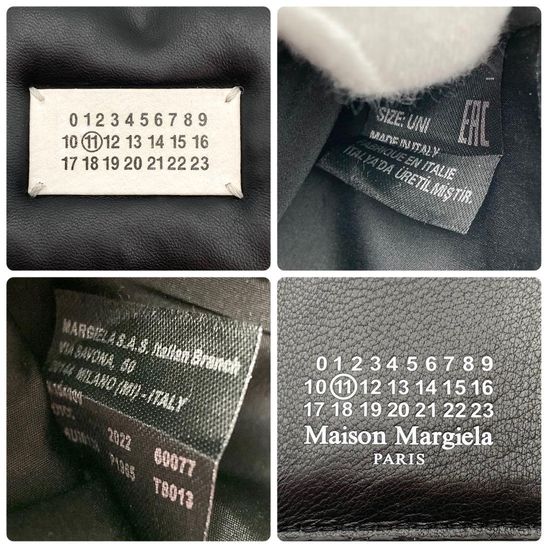 Noodles✨ メゾンマルジェラ 三つ折り財布 グラムスラム 黒 レザー