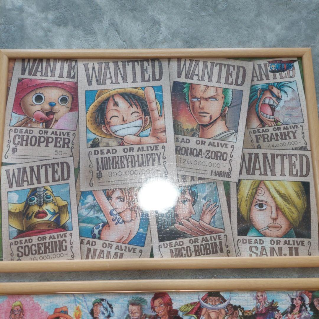 ✨️ワンピースパズル✨️完成品2個　額縁付き　尾田栄一郎先生　ルフィ　アニメ