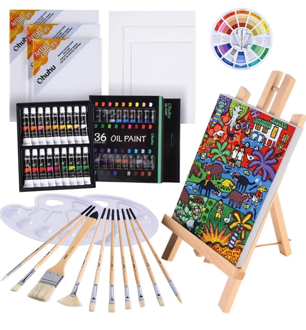 油絵の具セット 56点セット 油絵の具 36色 初心者 画材セット 油彩絵具