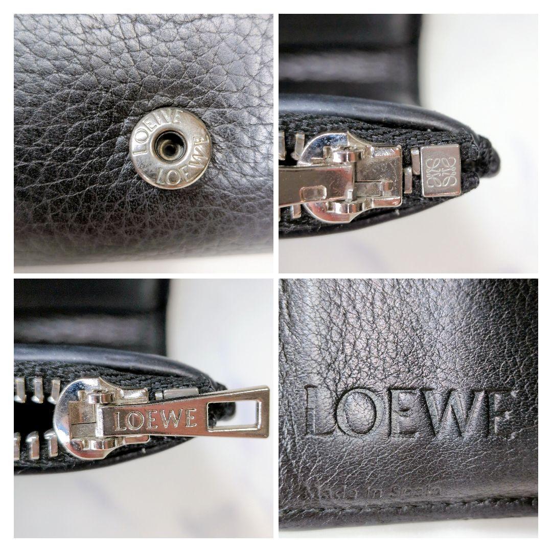 ロエベ バーティカルウォレット 三つ折り財布 アナグラム ブラック 黒 箱付き