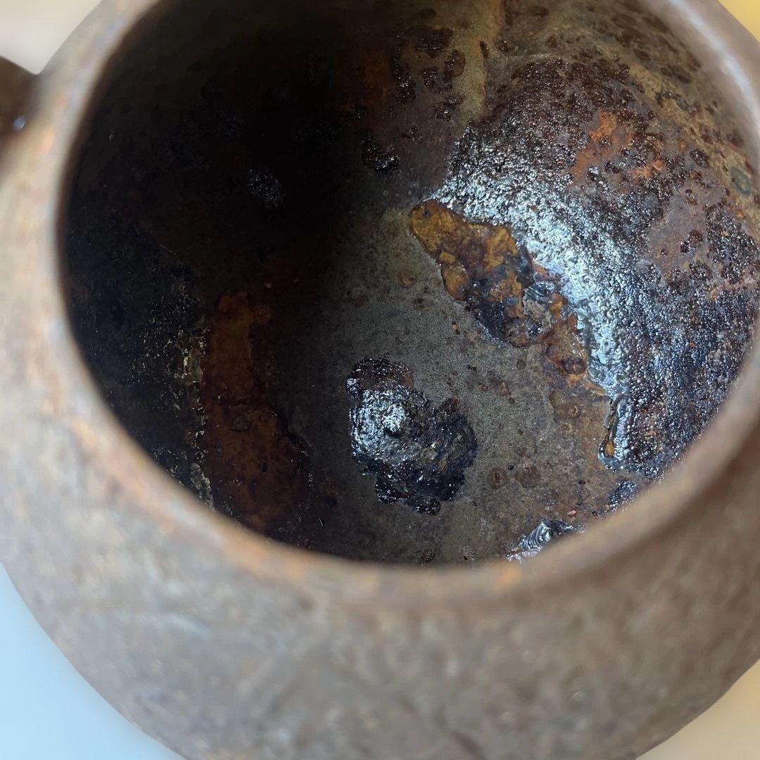 鉄瓶　骨董品　松　竹　梅　図　鉄蓋遊環摘　水漏れ　無し