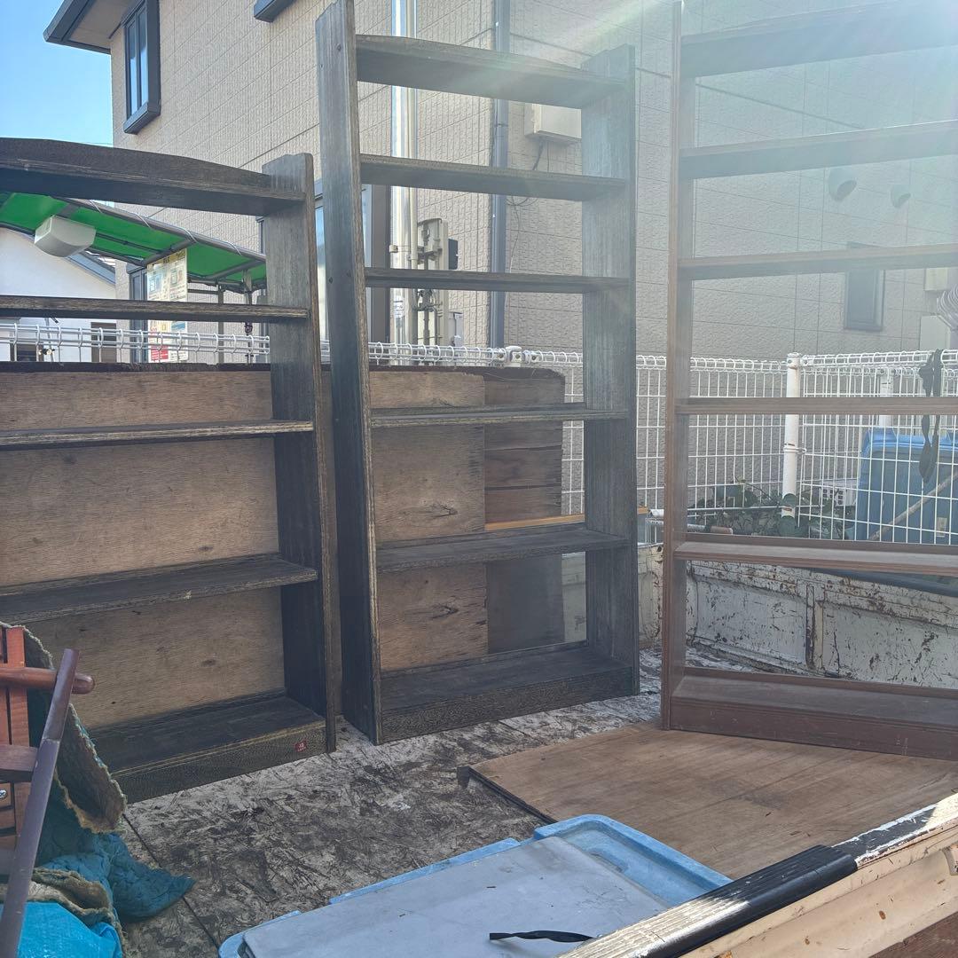 ビンテージ本棚 ビンテージ家具 昭和レトロ木製本棚 3セット