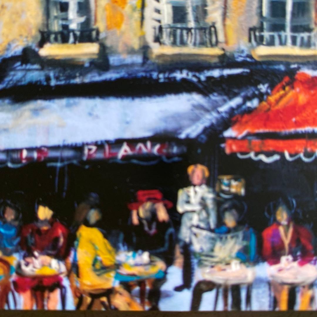 菊地正則　「ばら」(黒真珠 )を描いた油彩画　油絵パリ真作ゴージャス　美しい青！