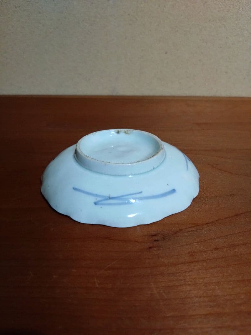 古伊万里 蒟蒻印判 花紋 輪花平盃 小皿