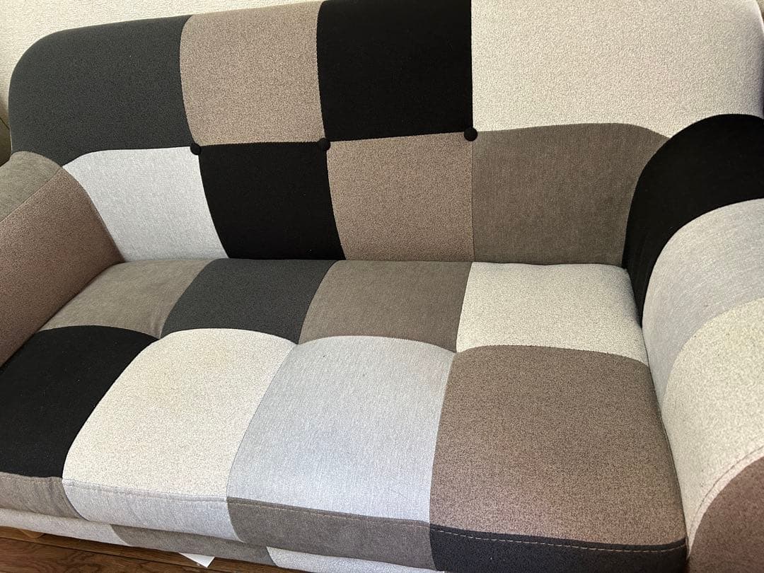 パッチワークデザインソファ 125cm