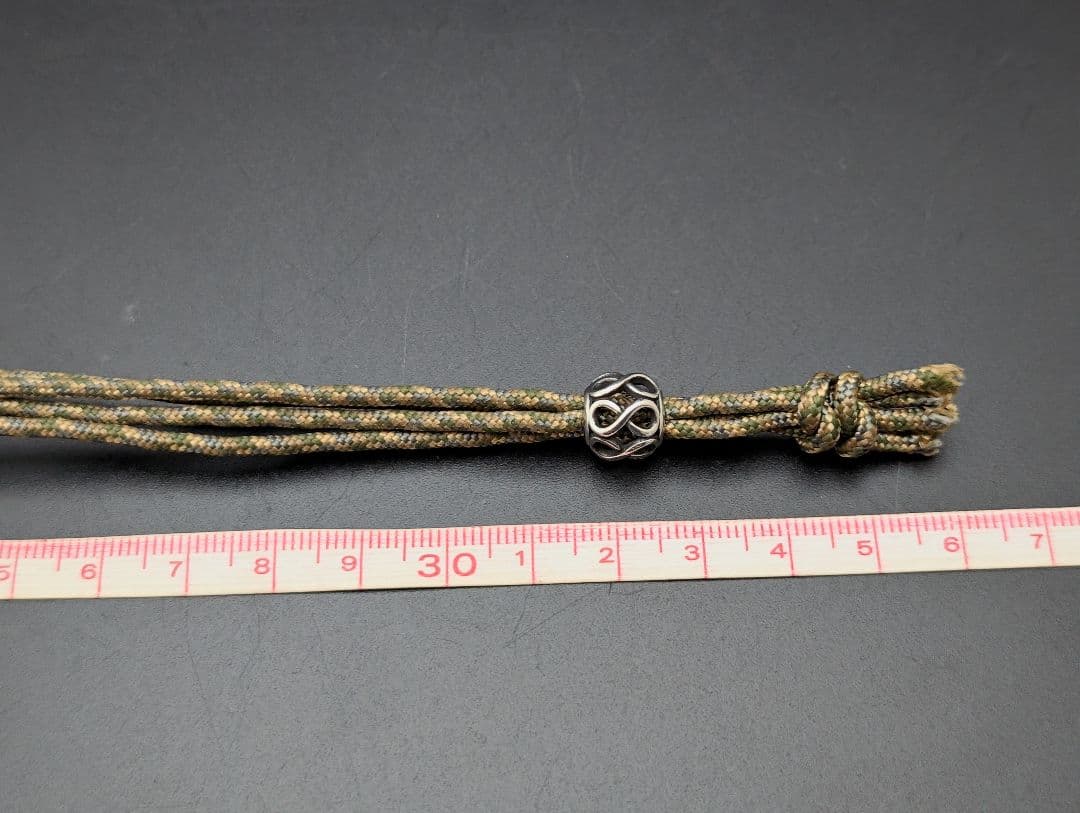 パラコード　ネックレス　No.A337　勾玉翡翠　ジェダイト