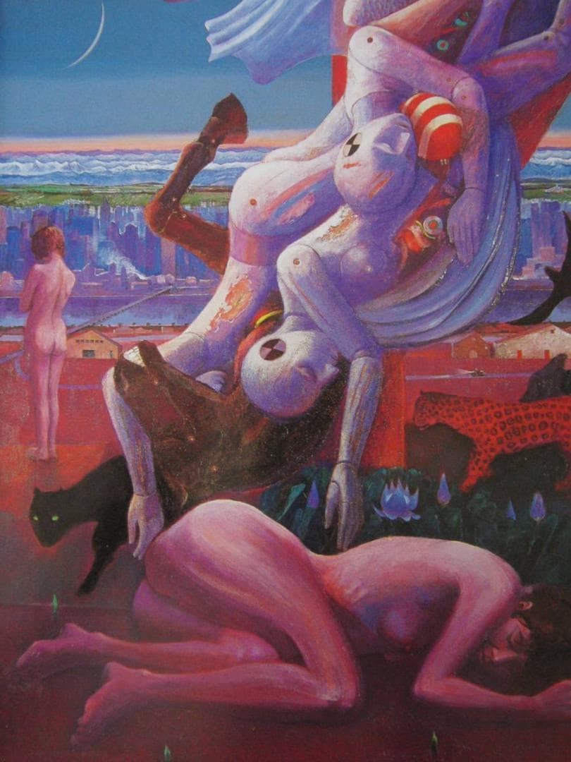 石井武夫、【早暁】、希少な額装用画集より、新品額装付