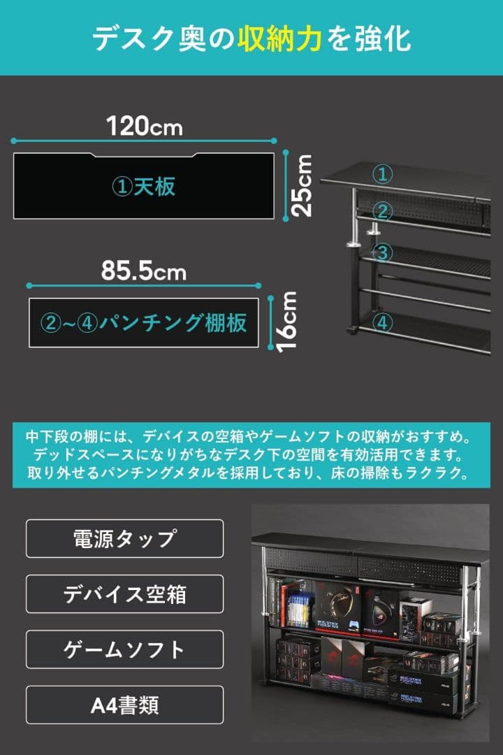 Bauhutte バウヒュッテ BHC-1200H-BK エクステンションデスク