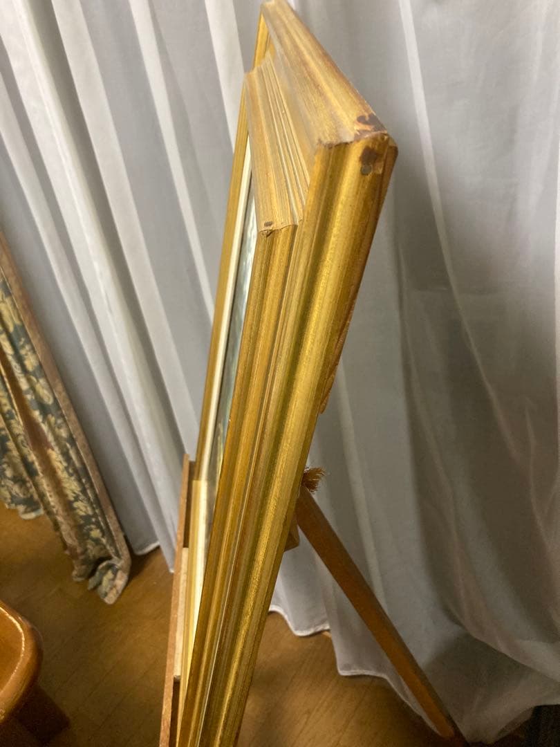 油彩　油絵　肉筆　ロルドの森　<Ｅ・T horbjorn> サイン額装有り