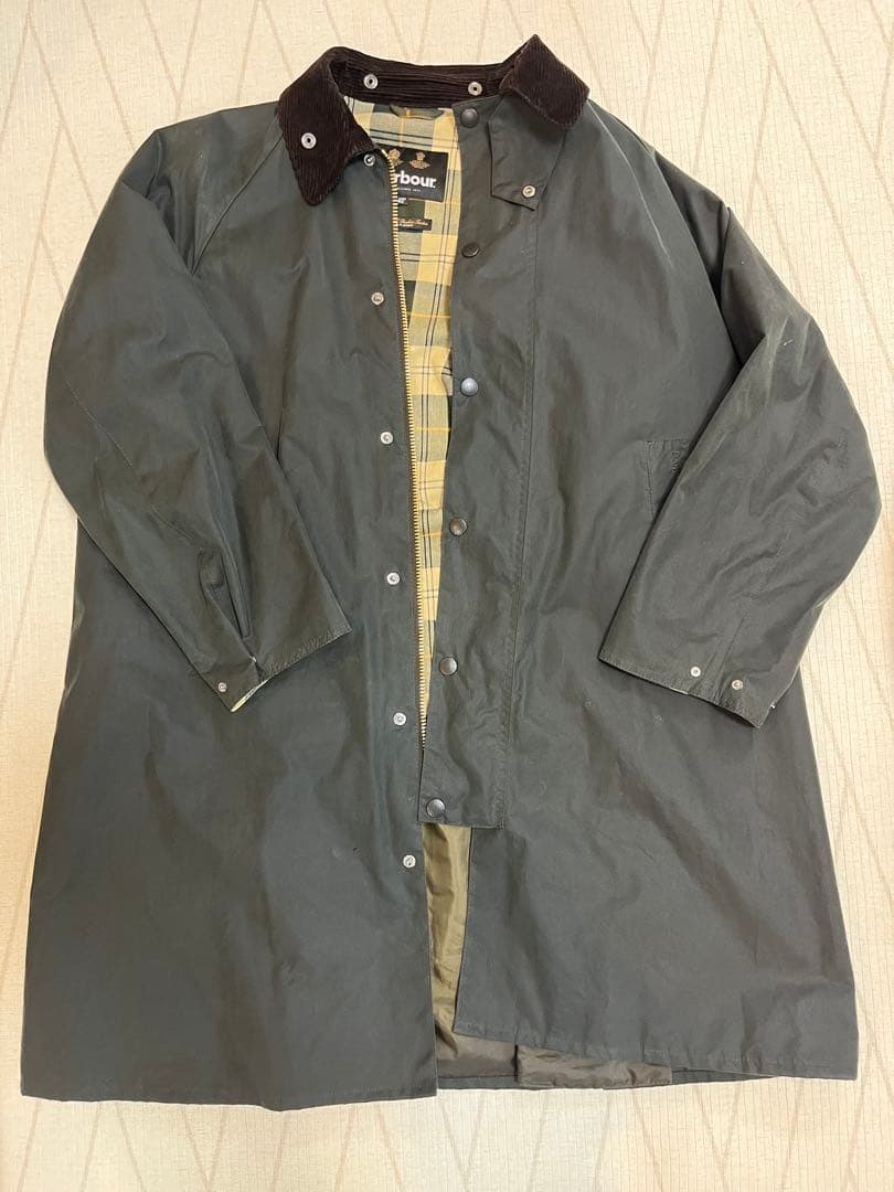 バブアー エクスモア ミドルレングス ワックスコート セージグリーン