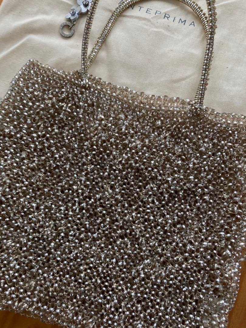 アンテプリマ ANTEPRIMA ワイヤーバッグ ゴールドラージ　ストラップ付き