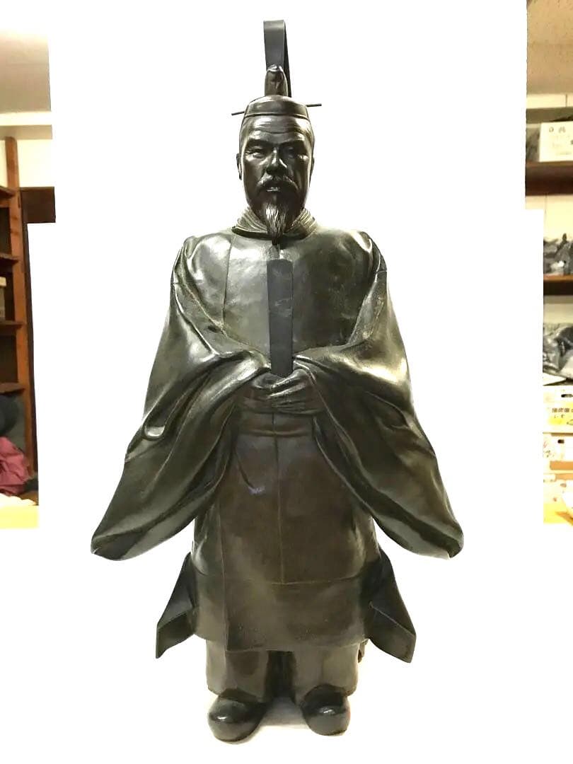 [高秋作]銅製:貴人像置物