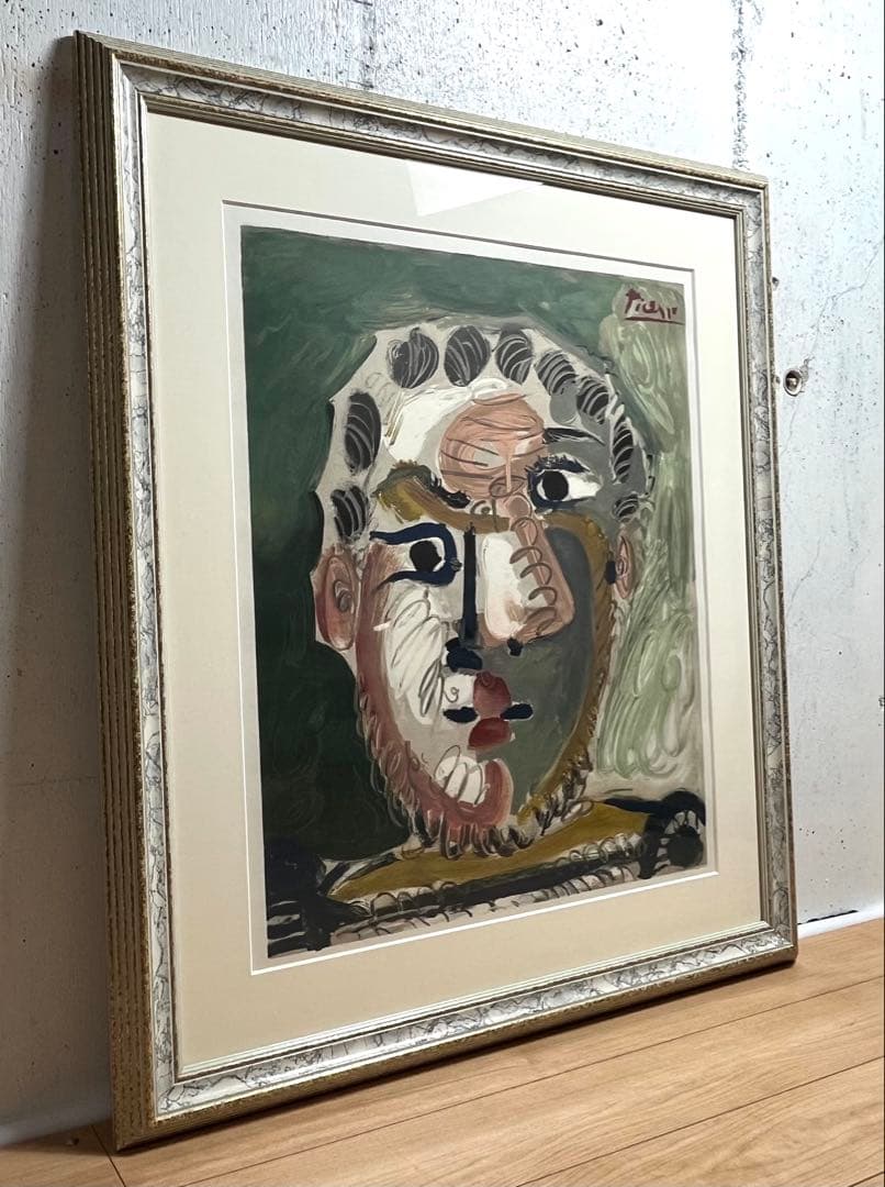 パブロ・ピカソ 顔 リトグラフ ムルロ工房 アンリ・デシャン 真作保証 / 良品