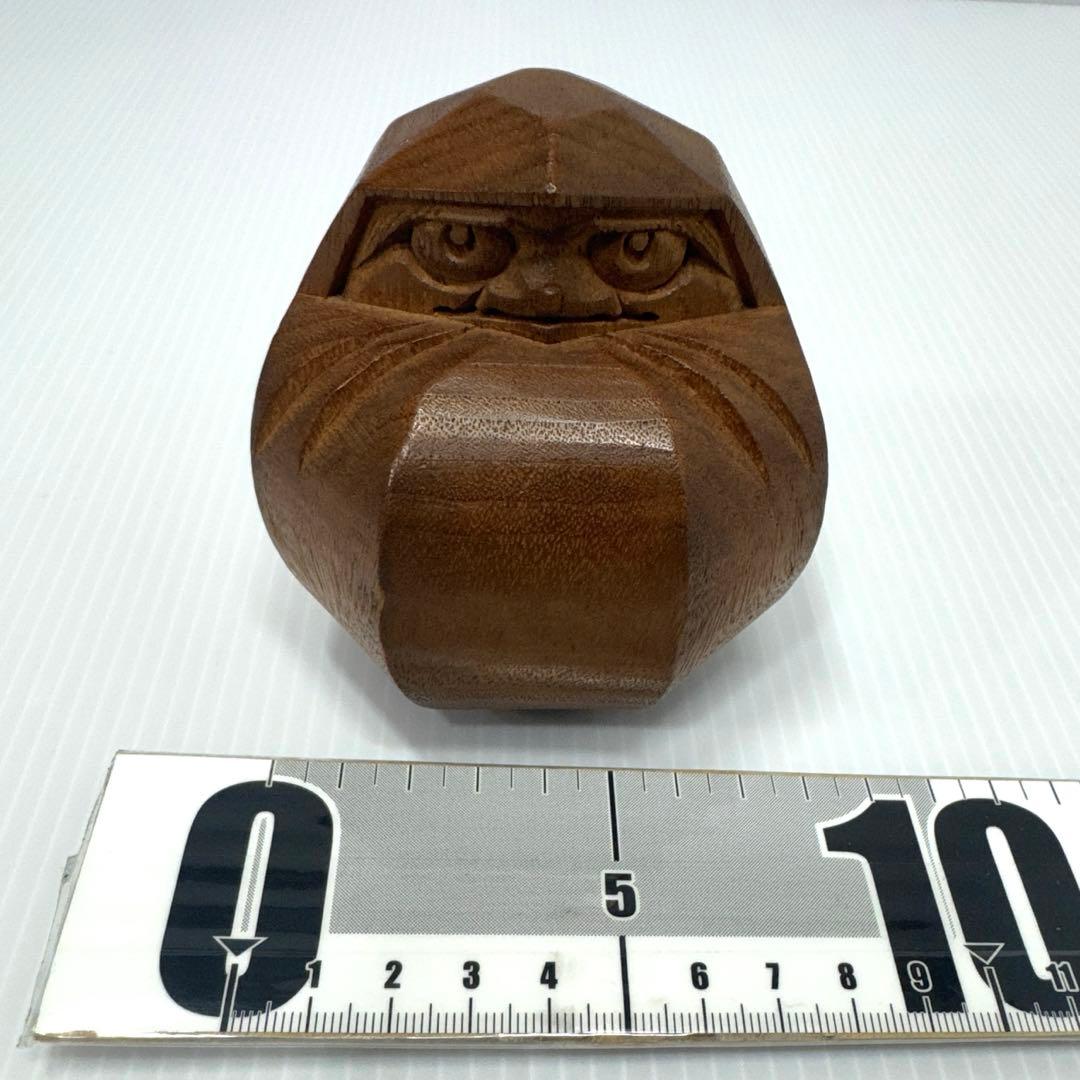 讃岐一刀彫宗家 山中象堂 達磨 だるま 置物 木地 箱無し