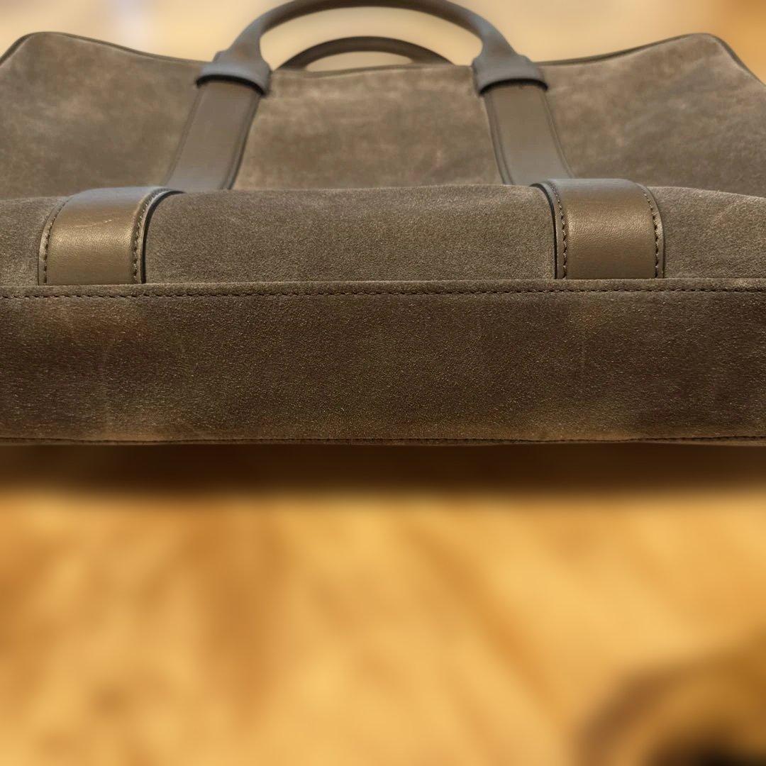 トムフォードグレー スエード ビジネスバッグ