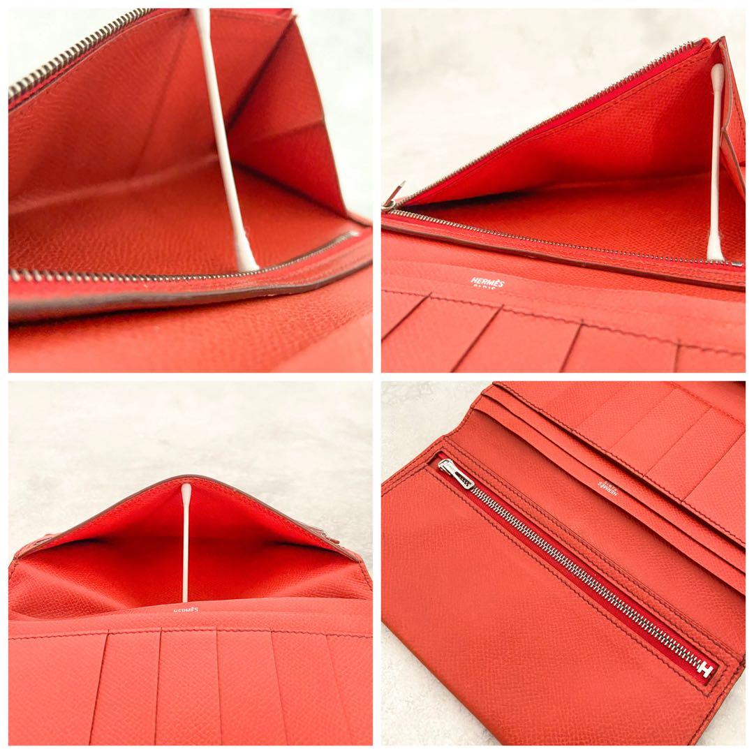 HERMES エルメス ベアン クシュベル シルバー金具 □C刻印 三つ折り財布