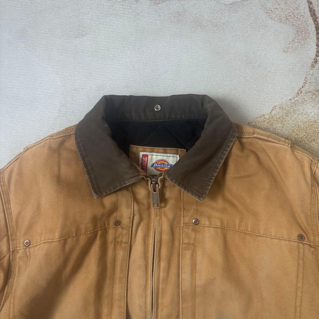 【古着】Dickies中綿ダックワークJKT茶Lフェード