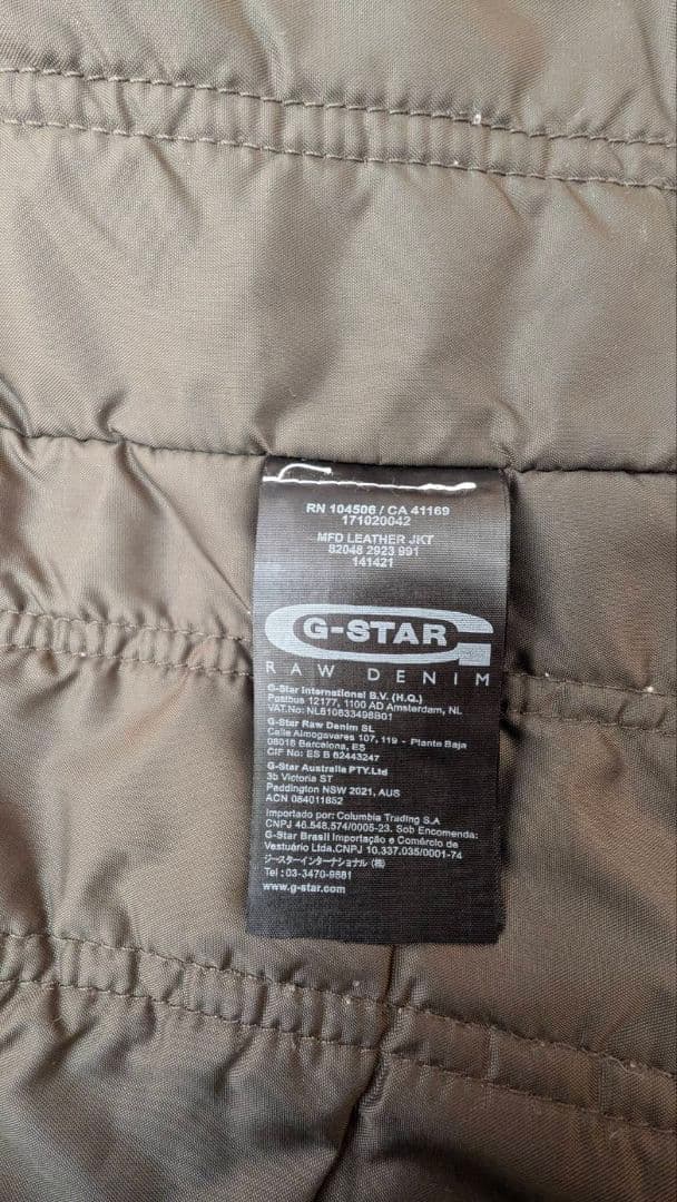 G-STAR RAW 牛革 ライダースジャケット