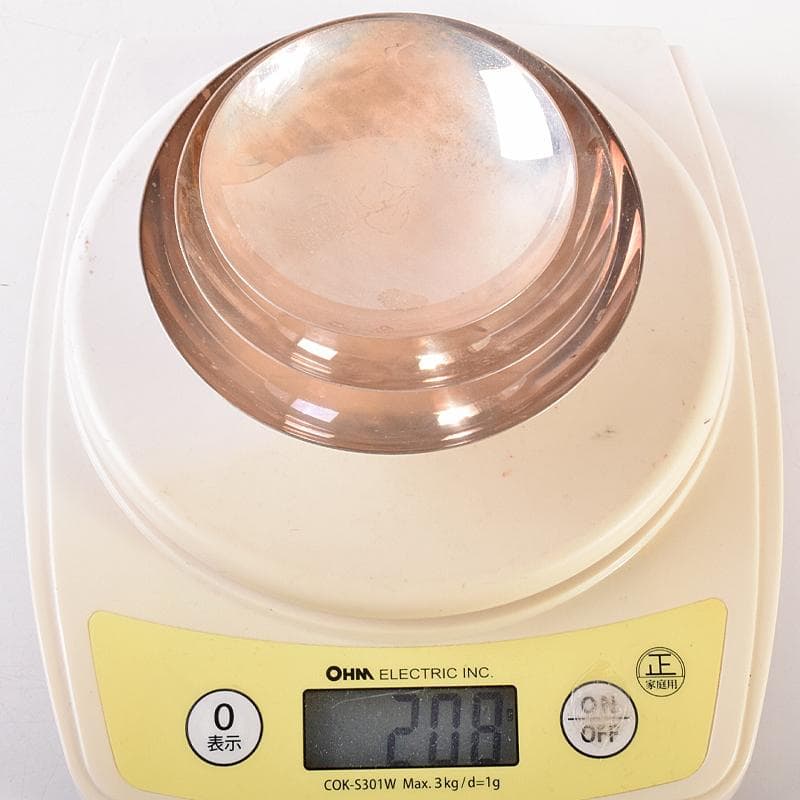 大阪尚美堂造　純銀製　三重盃　三ツ盃 　約208g　共箱　F　R7841