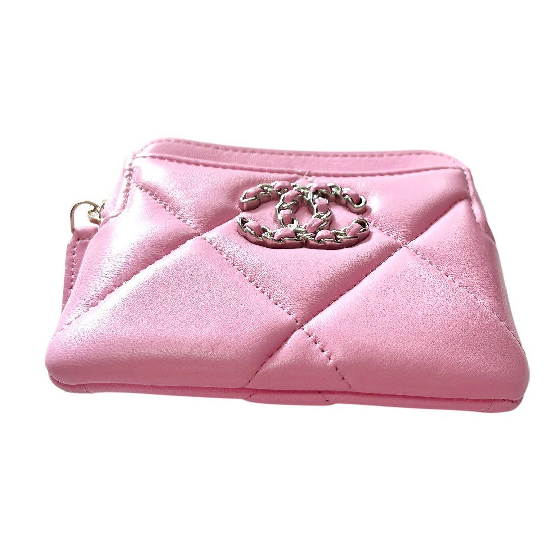 【未使用】CHANEL マトラッセ ピンク ラムスキン ケース ココマーク