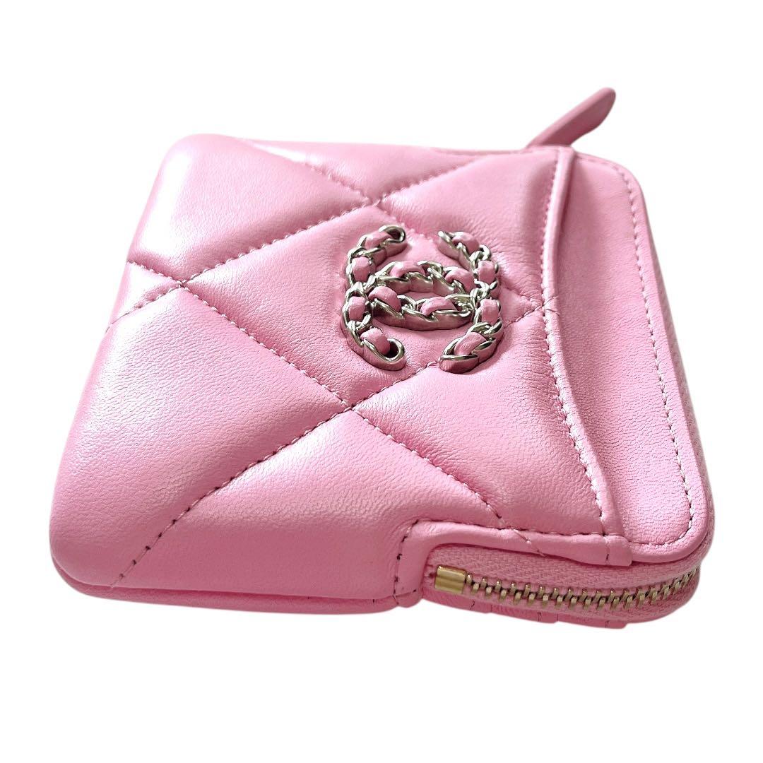【未使用】CHANEL マトラッセ ピンク ラムスキン ケース ココマーク