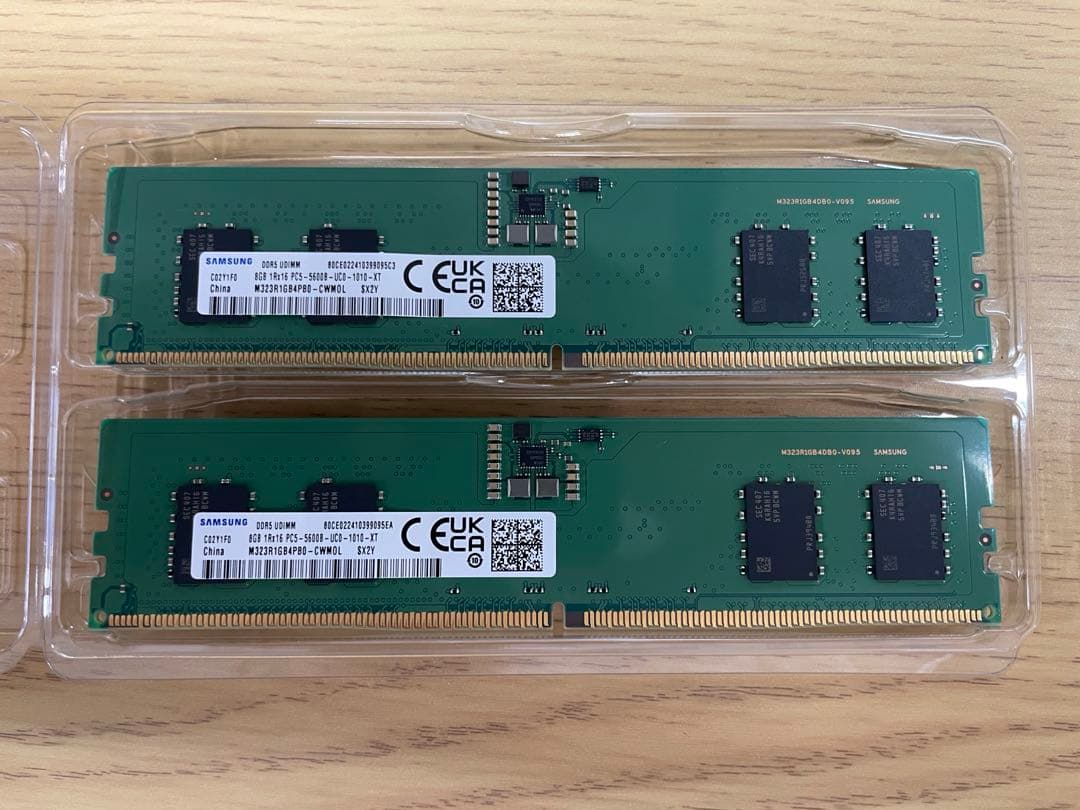 SAMSUNG DDR5 8GB メモリ PC5-5600B 2枚(計16GB)