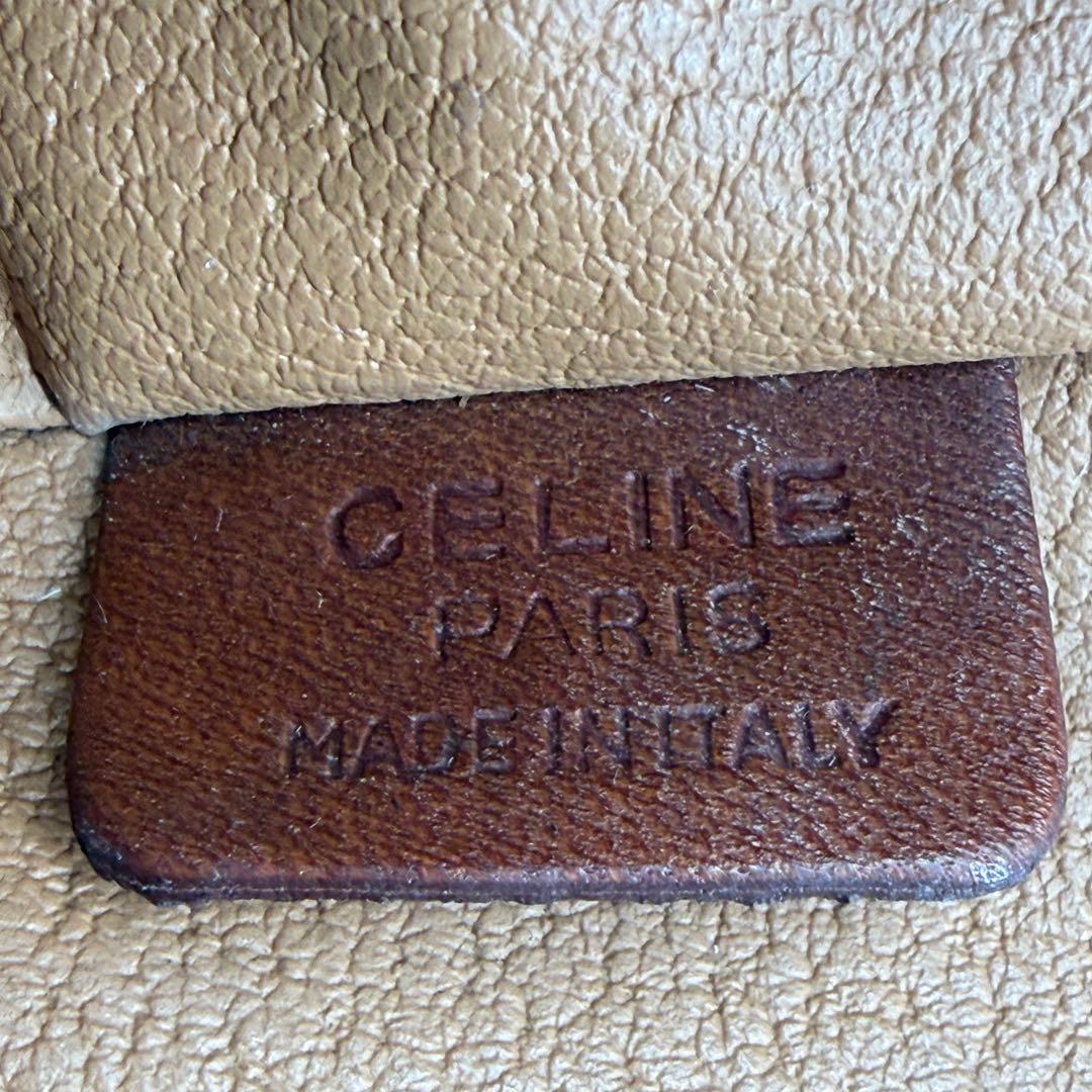 CELINE セリーヌ バニティバッグ マカダム柄 トリオンフ PVC ブラウン