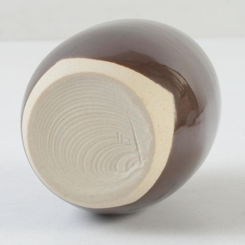 茶道具　京焼　桶谷定一作　肩衝茶入　仕覆付　共箱　V　9666