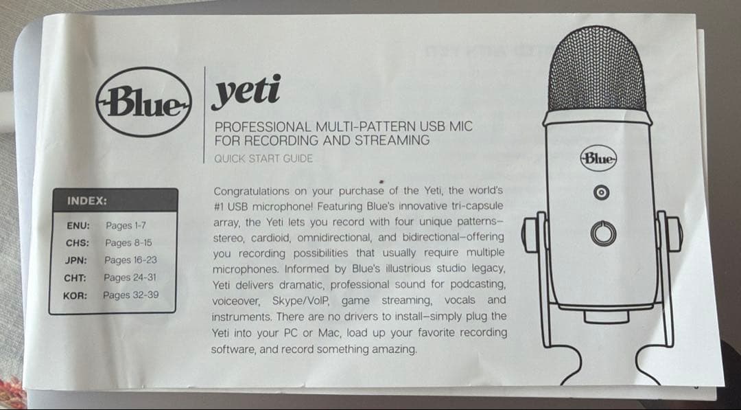 Blue Yeti USBコンデンサーマイク 正規品 動作確認済み 箱あり