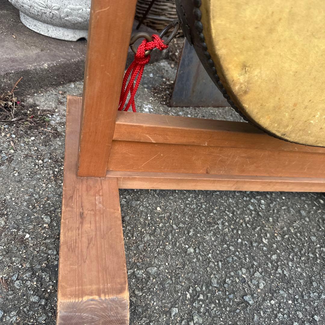 瞬間的お値下げ❣️ヴィンテージ　和太鼓 木製フレーム バチ付き