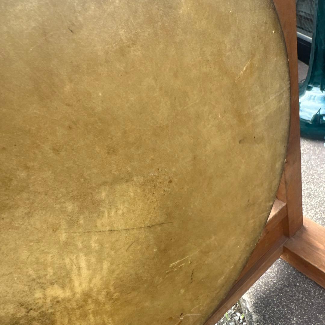 瞬間的お値下げ❣️ヴィンテージ　和太鼓 木製フレーム バチ付き