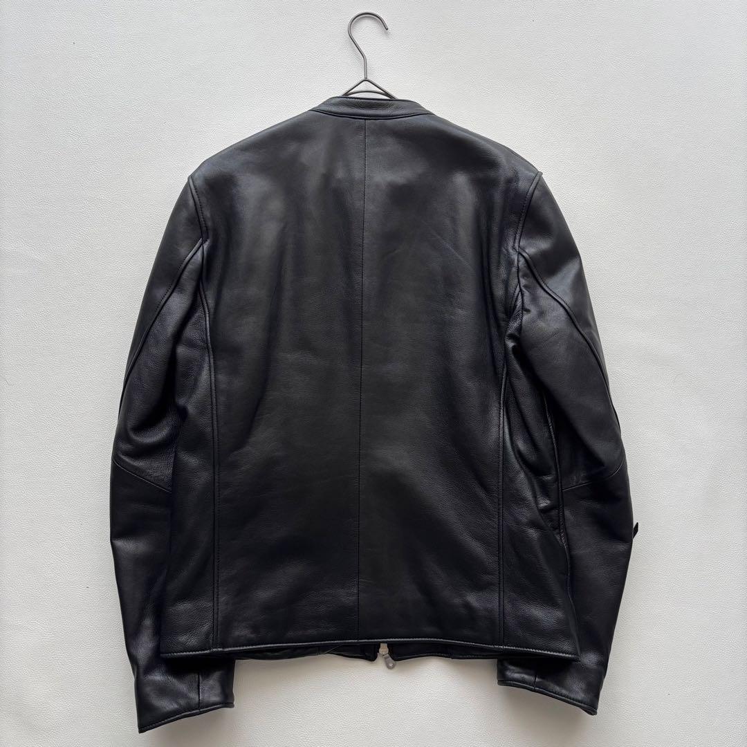01992 ナノユニバース　シングルライダースジャケット　ラムレザー　メンズ　L