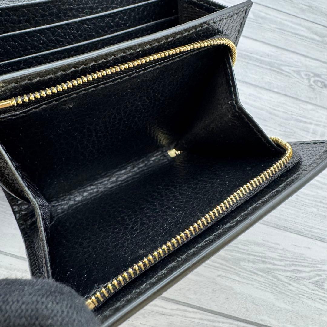 【極美品】GUCCI 二つ折り財布 GG柄 スプリーム マーモント ブラック
