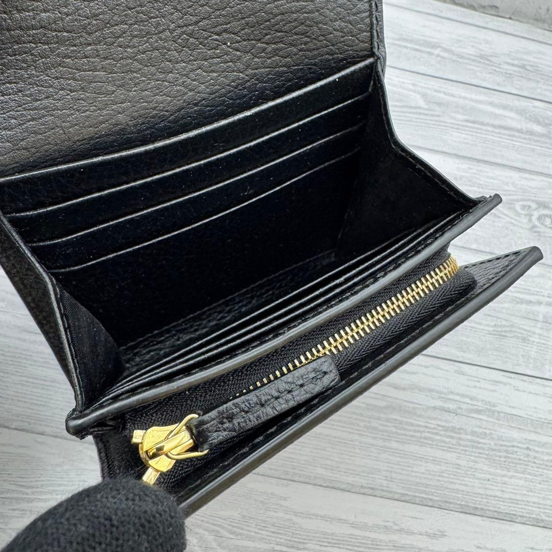 【極美品】GUCCI 二つ折り財布 GG柄 スプリーム マーモント ブラック