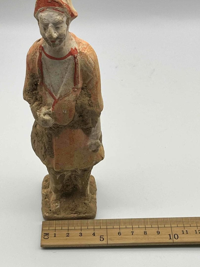 唐時代　加彩胡人　陶俑彩絵　陶俑極上品　【旧家旧蔵】唐物(A-36)