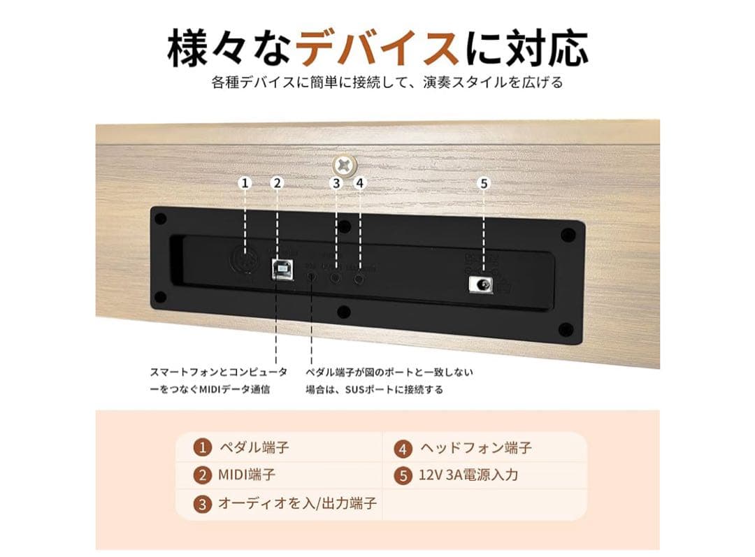 KIMFBAY 電子ピアノ 88鍵盤 木製 デジタルピアノ 初心者　キーボード