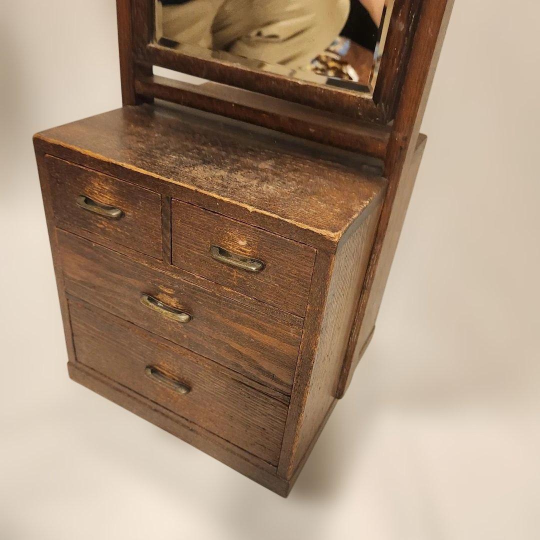 レトロ 鏡台 姿見 小引き出し古家具 時代家具 和モダン スタンドミラー 古民家