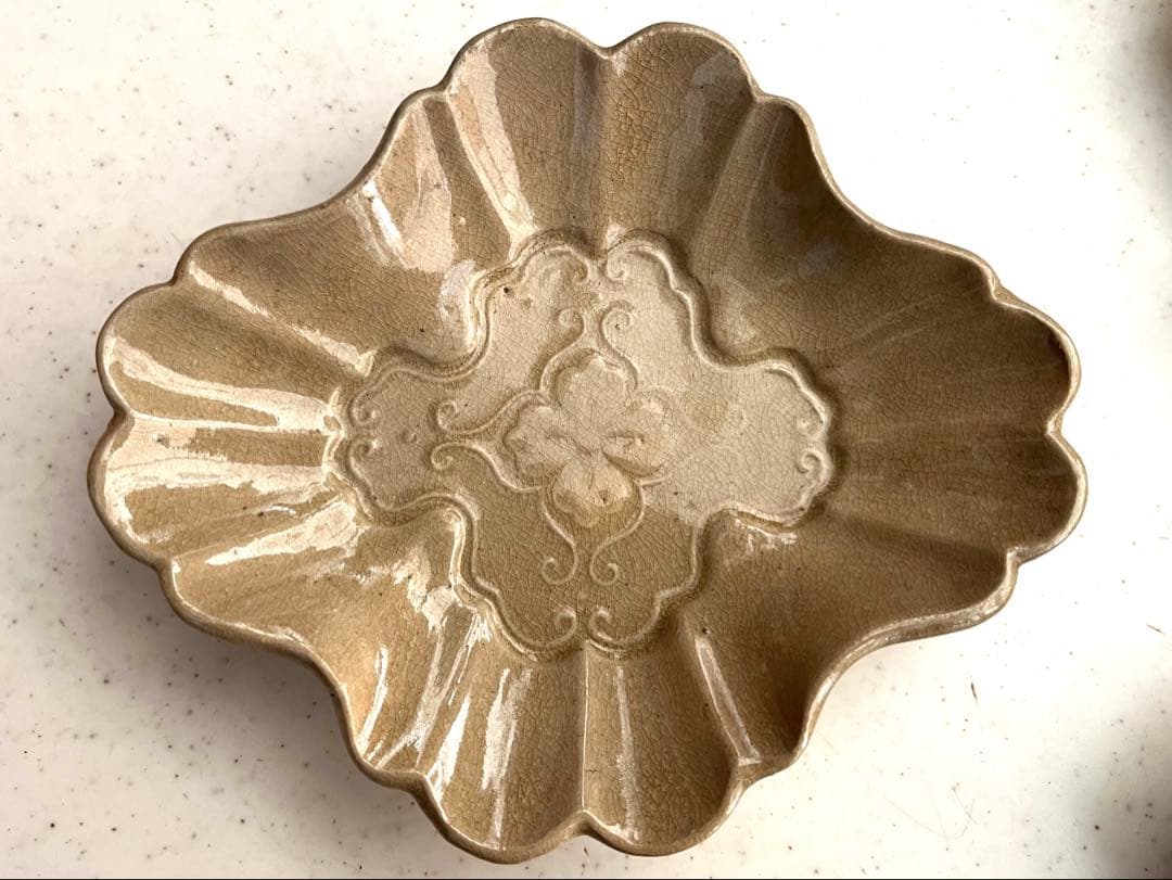 古瀬戸 御深井焼 菊皿 輪花皿 【5客】