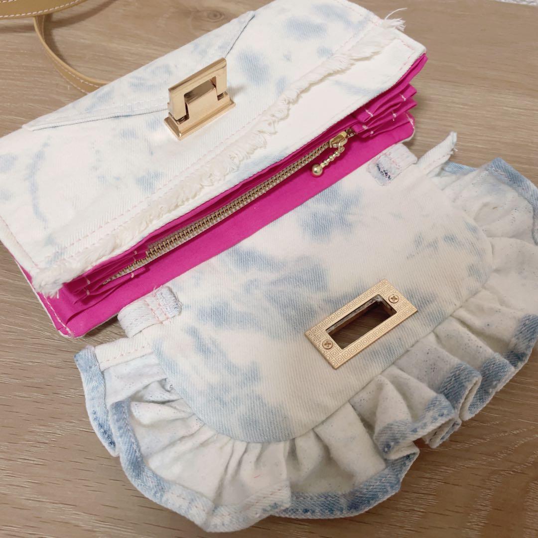 デニム リメイク フリル ウォレット ショルダー