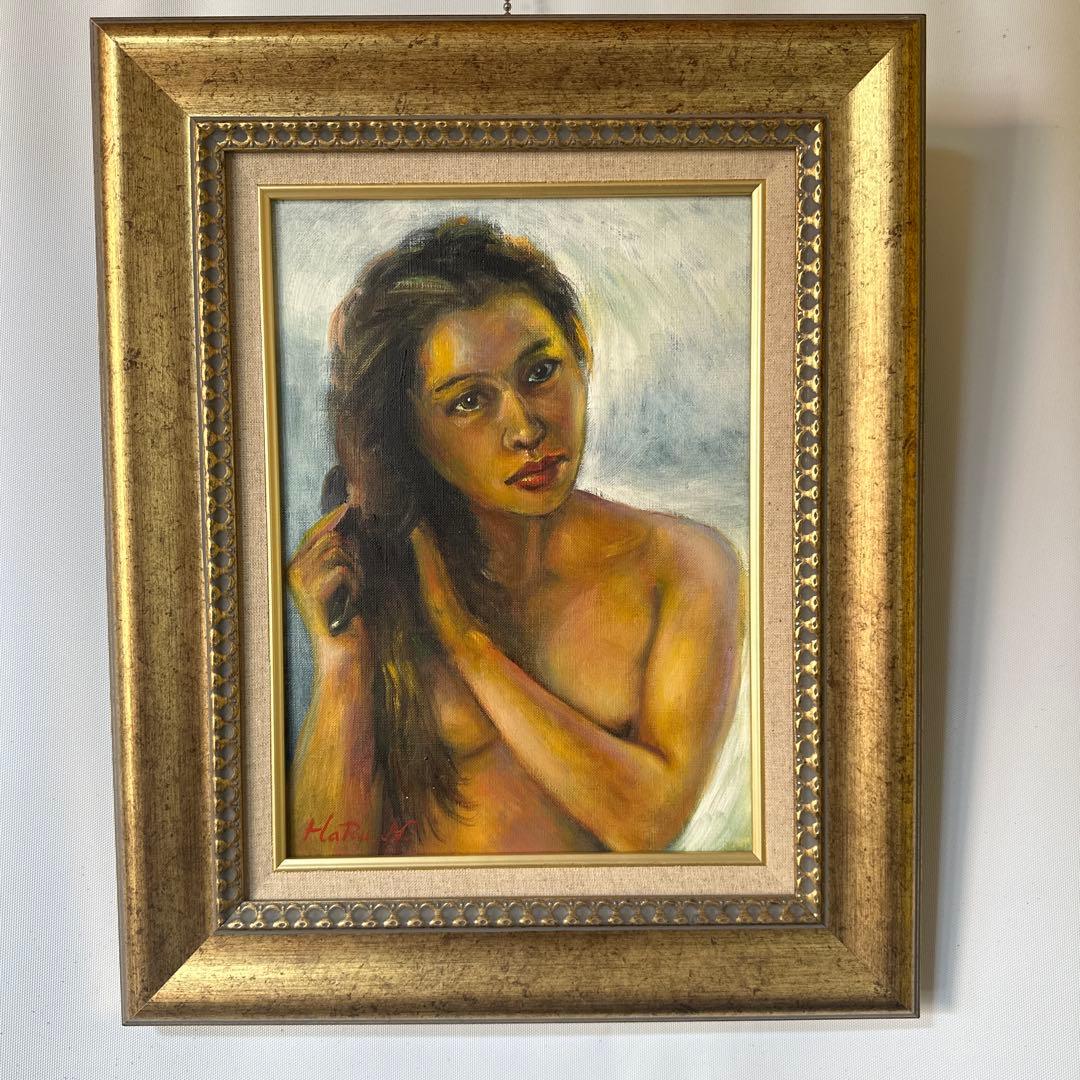 裸婦画　女性　肉筆　油彩　絵画　美術品　インテリア　人物画