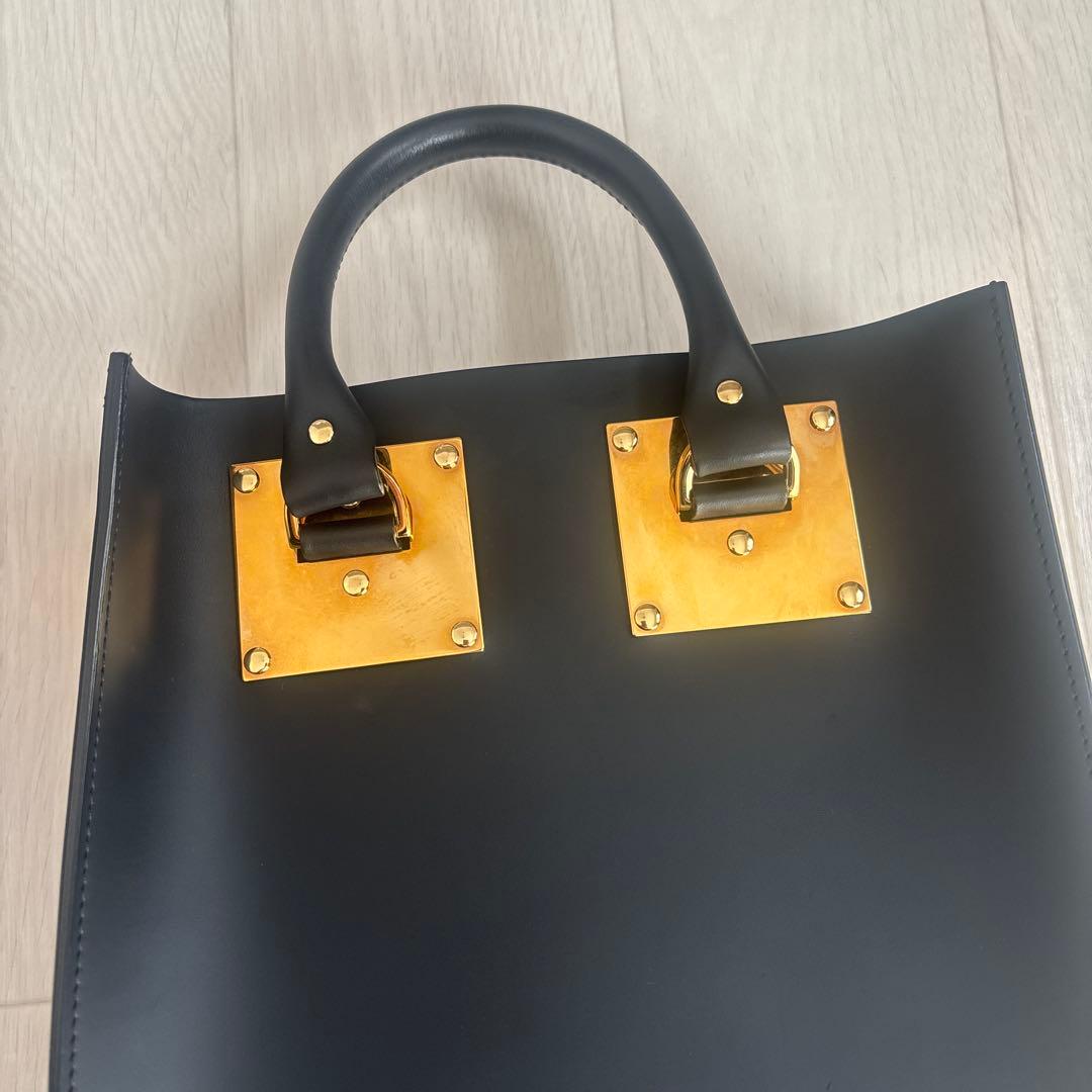 SOPHIE HULME 黒 レザーハンドバッグ ストラップ付き