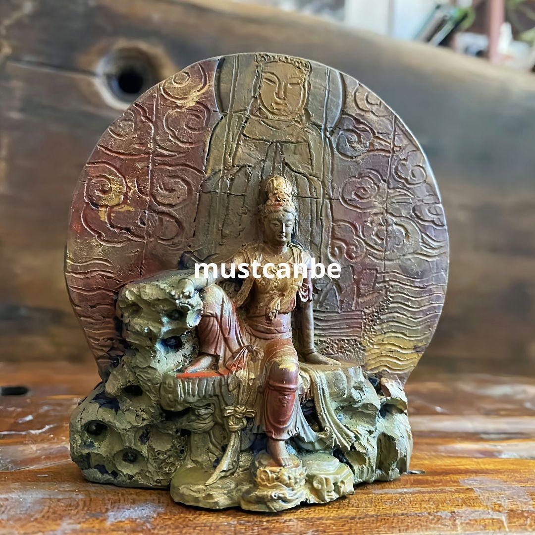 仏教美術 仏像 水月観音像 茶台 茶室 文机 仏堂 装飾品 工芸品 置物