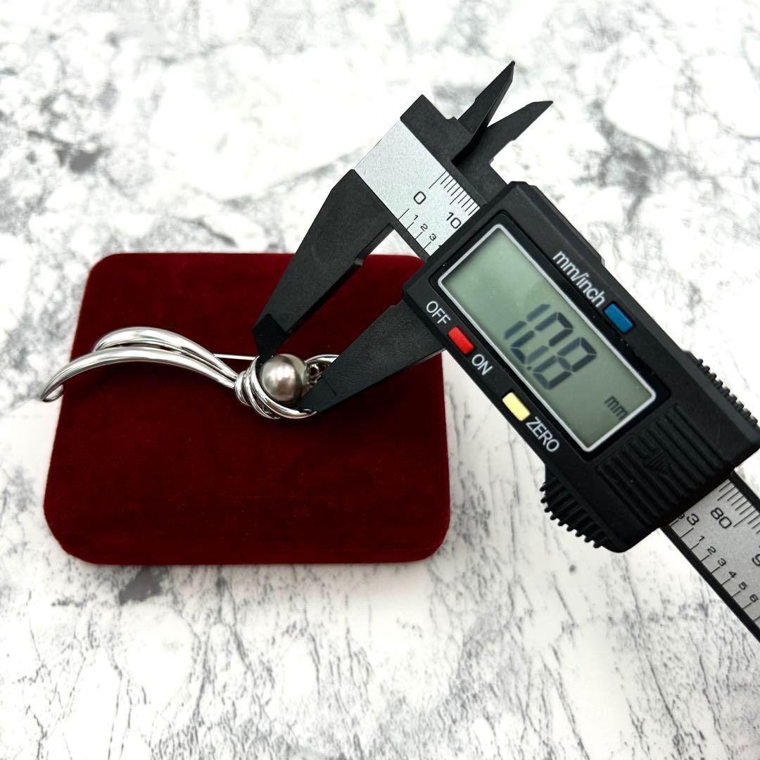 極美品✨ 本真珠　大粒パール 10.8mm ブローチ　シルバー